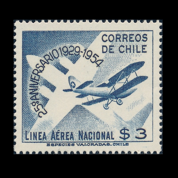 CHILE(ĥ��)-#C170-3p-EARLY PLANE AND STYLIZED MODERN VERSION(�ʱ� �����)-1954.5.26��