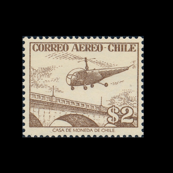 CHILE(ĥ��)-#C175-2p-HELICOPTER OVER BRIDGE(������ �︮����)-1956��
