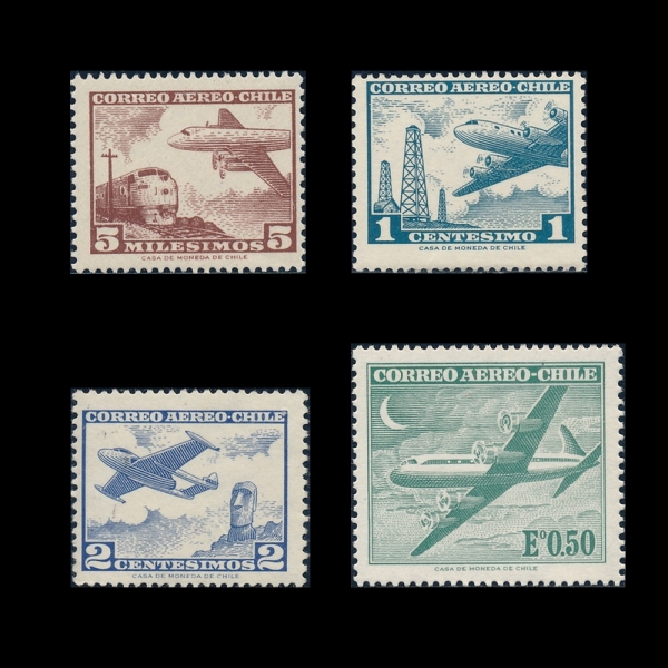 CHILE(ĥ��)-#AP57~8(4��)-OIL DERRICKS AND DOUGLAS DC-6(���� ���� ���, ���۶� DC-6)-1960~67��