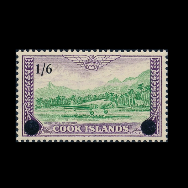 COOK ISLANDS(�� ����)-#147-1sh on 5p-MAIL PLANE LANDING AT RAROTONGA AIRPORT(����밡 ���׿� ������ ����)-1960.4.1��