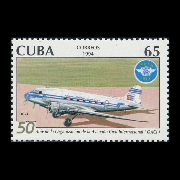 CUBA(����)-#3609-65c-ICAO, 50TH ANNIV.(���� �ΰ� �װ��ⱸ)-1994.11.9��
