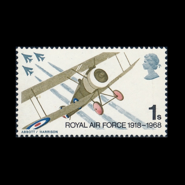 GREAT BRITAIN(����)-#566-1sh-SOPWITH CAMEL 1914-1918 FIGHTER PLANE AND FORMATION OF LIGHTING JETS(�������� ī��, �����)-1968.5.29��