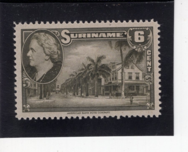 SURINAM(������)-#191-6c-STREET IN PARAMARIBO(�Ķ󸶸��� �Ÿ�)-1945.11.5��