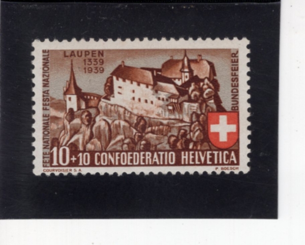 SWITZERLAND(������)-#B95-10+10c-CASTLE AT LAUPEN(����� ��)-1939.6.15��