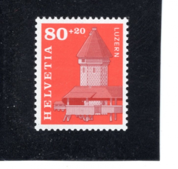SWITZERLAND(������)-#B590-80+20c-KAPELL BRIDGE AND WATER TOWER, LUCERNE(ī������, �� ���� �� �ִ� ž)-1993.9.7��