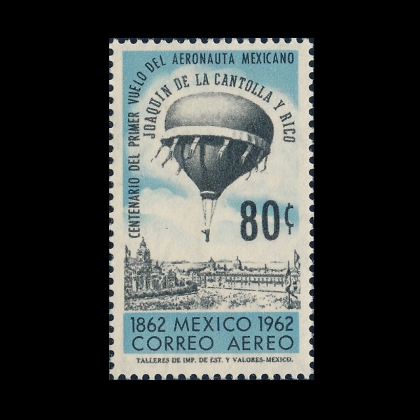 MEXICO(�߽���)-#C264-80c-BALLOON OVER MEXICO CITY, 1862(�߽��ڽ�Ƽ ���� ǳ��, 1862��)-1962.12.21��