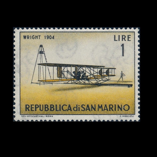 SAN MARINO(�긶����)-#509-1 I-WRIGHT PLANE, 1904(����Ʈ ����, ���� ������ �����)-1962.4.4��