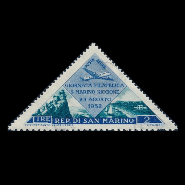 SAN MARINO(�긶����)-#C83-2 I-PLANE AND FLOWER(�����, ��)-1952.8.25��