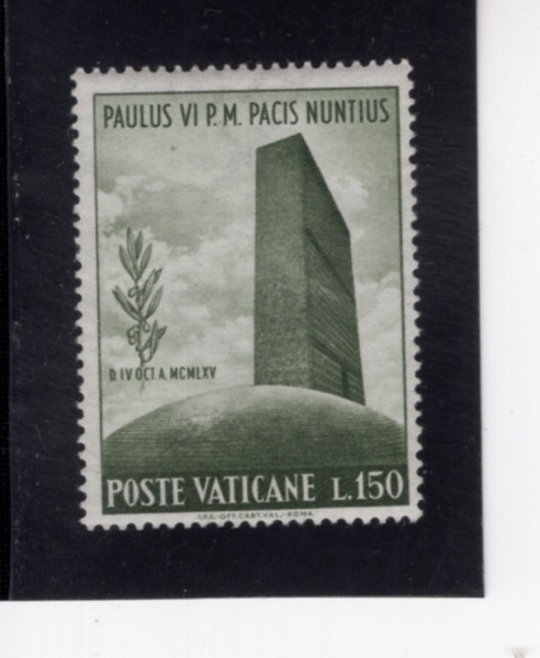 VATICAN CITY(��Ƽĭ �ñ�)-#418-150 I-UN HEADQUARTERS AND OLIVE BRANCH(���� ����, �ø��� ����)-1965.10.4��