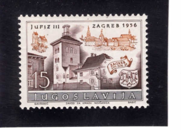 YUGOSLAVIA(����������)-#447-15d-13TH CENTURY TOWER, ZAGREB(��Ʈ������ũ ž)-1956.4.20��