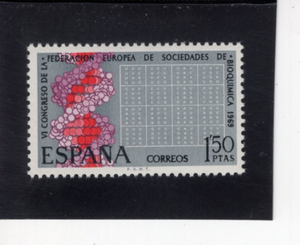 SPAIN(������)-#1566-1.50p-DNA MOLECULE AND CHART(����ø����ٻ� ����, ��Ʈ)-1969.4.7��
