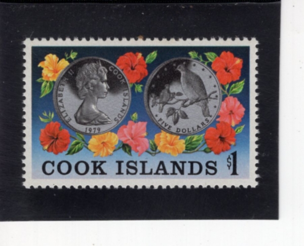 COOK ISLANDS(�� ����)-#536-$1-SILVER COIN, 1979 AND RAROTONGA FRUIT DOVE(��ȭ, ����밡 ����Ʈ��ѱ�)-1979.11.15��