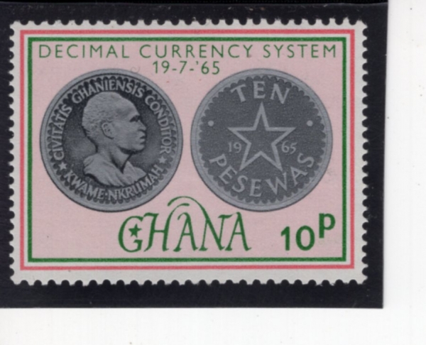 GHANA(����)-#213-10pa-10-PESEWA COIN, NKRUMAH\