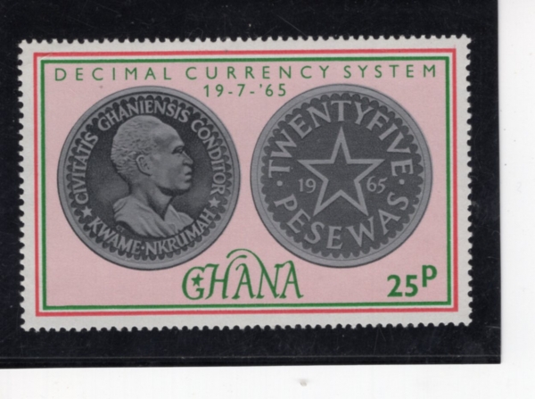 GHANA(����)-#214-25pa-25-PESEWA COIN, NKRUMAH\