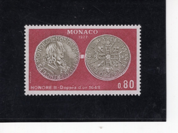 MONACO(����)-#1088-80c-DOUBLOON OF HONORE II, 1648(������ ���� \"���뷹 II �κ���, 1648\")-1977.11��