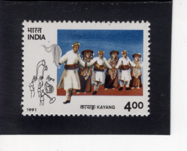INDIA(�ε�)-#1356-4r-TRIBAL DANCES, KAYANG(���������󵥽��� ���� ����)-1991.4.30��