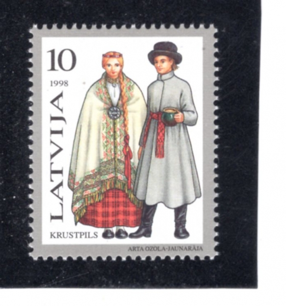 LATVIA(��Ʈ���)-#466-10s-TRADITIONAL COSTUME, KRUSTPILS REGION(�����ǻ�)-1998.5.9��