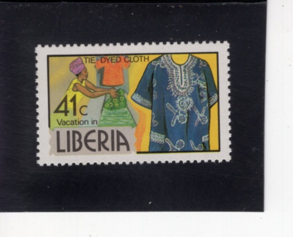 LIBERIA(���̺�����)-#951-41c-WOMAN TIE-DRYING CLOTH(Ÿ�̴��� ���� ��Ź)-1982.12.10��