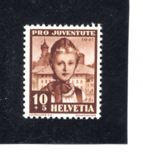 SWIITZERLAND(������)-#B114-10+5c-GIRL OF SCHAFTHAUSEN(�����Ͽ��� ����)-1941.12.1��