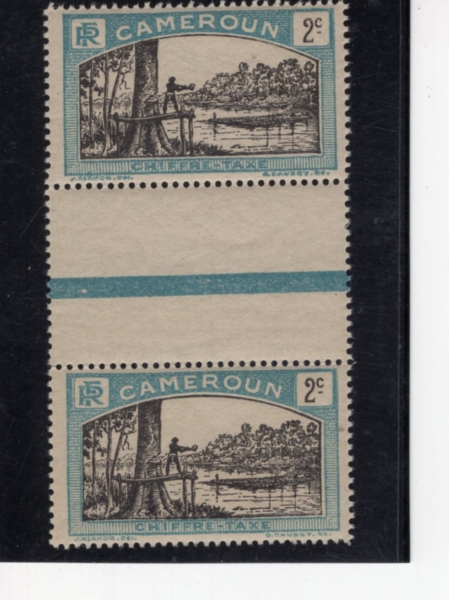 CAMEROUN(ī�޷�)-PAIR-#J1-2c-MAN FELLING TREE(����)-1925��