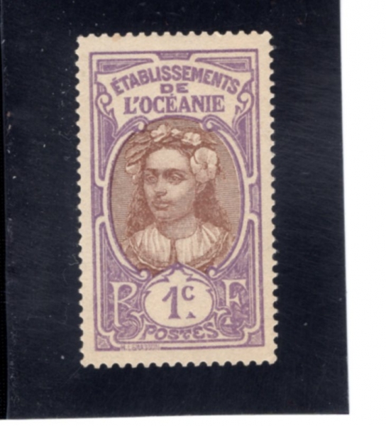 FRENCH POLYNESIA(�������� �����׽þ�)-#21-1c-TAHITAN GIRL(Ÿ��Ƽ�� �ҳ�)-1913��