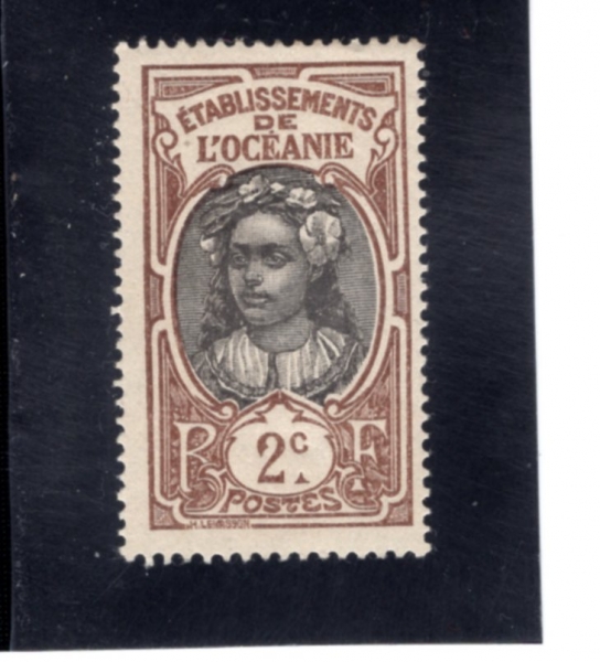 FRENCH POLYNESIA(�������� �����׽þ�)-#22-2c-TAHITAN GIRL(Ÿ��Ƽ�� �ҳ�)-1913��