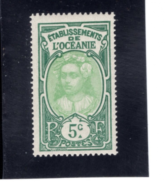 FRENCH POLYNESIA(�������� �����׽þ�)-#25-5c-TAHITAN GIRL(Ÿ��Ƽ�� �ҳ�)-1913��
