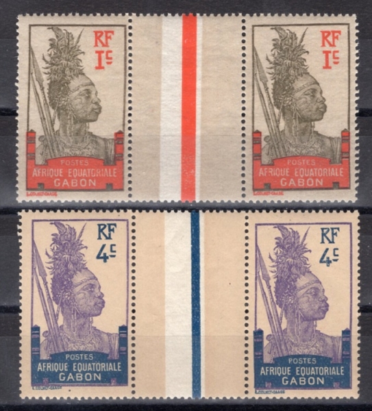 GABON(����)-PAIR-#A10(2��)-FANG WARRIOR(�� ������)-1910��