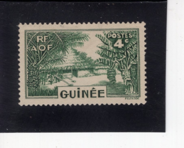 FRENCH GUINEA(�������� ���)-#130-4c-GUINEA VILLAGE(��� ����)-1938��