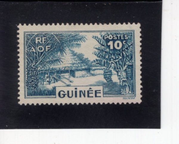FRENCH GUINEA(�������� ���)-#132-10c-GUINEA VILLAGE(��� ����)-1938��