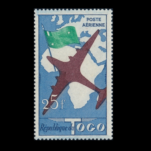 TOGO(���)-#C26-25fr-FLAG, PLANE AND MAP(����, �����, ����)-1959.1.15��
