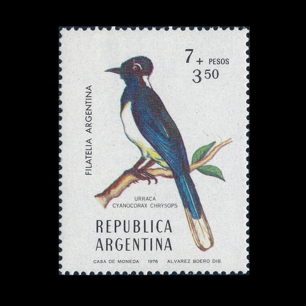 ARGENTINA(�Ƹ���Ƽ��)-#B65-7+3.50p-PLUSHCRESTED JAY(��������ġ)-1976.6.12��