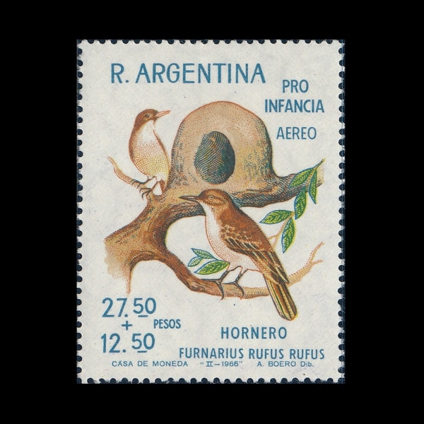 ARGENTINA(�Ƹ���Ƽ��)-#CB36-27.50+12.50p-FURNARIUS RUFUS(������ ȣ���׷�)-1966.3.26��