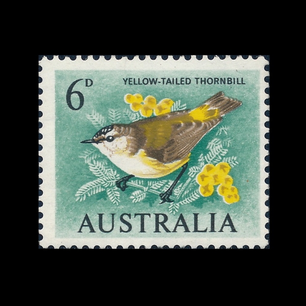 AUSTRALIA(����Ʈ���ϸ���)-#367-6c-YELLOW-TAILED THORNBILL(��� ������ ���úθ�)-1963��