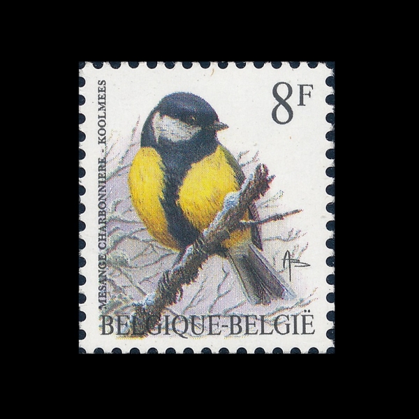 BELGIUM(���⿡)-#1443-8fr-MESANGE CHARBONNIERE(�׷���Ʈ)-1992.6��