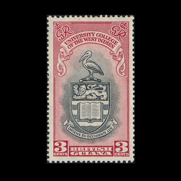 BRITISH GUIANA(������ ��Ƴ�)-#250-3c-UNIVERSITY AND ARMS(����, ����)-1951.2.16��