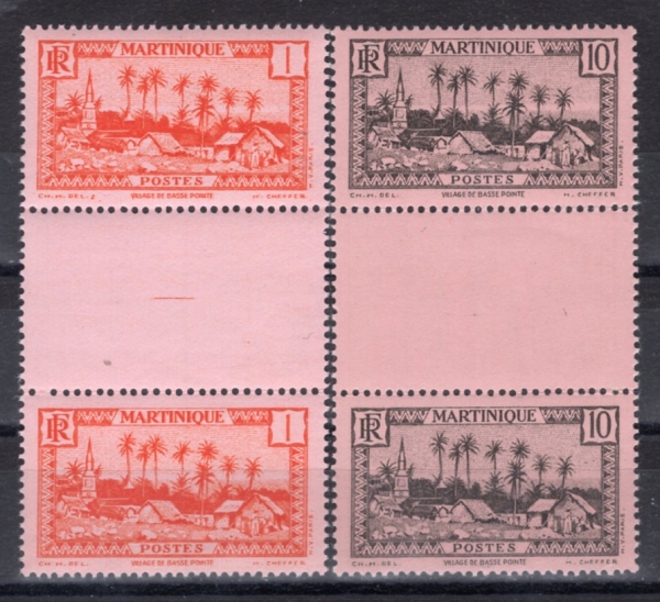 MARTINIQUE(����Ƽ��ũ)-PAIR-#A19(2��)-VILLAGE OF BASSE-POINTE(�ٽ���Ʈ)-1933��