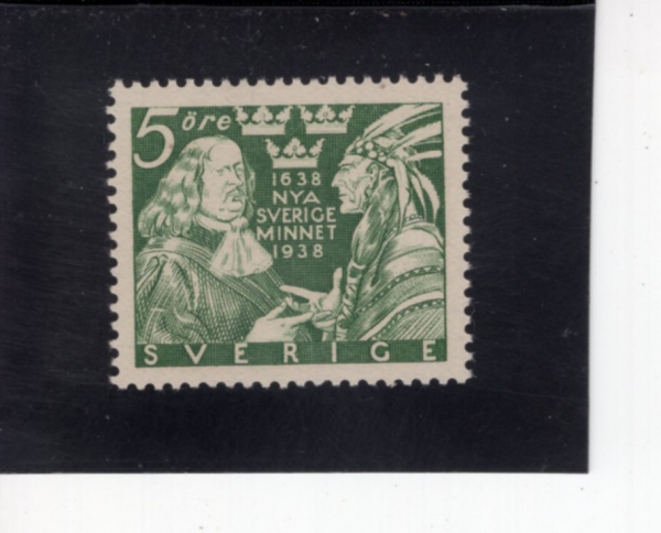 SWEDEN(������)-#273-5o-JOHANN PRINTZ AND INDIAN CHIEF(���� �Ƹ��� ������, �ε�� ����)-1938.4.8��