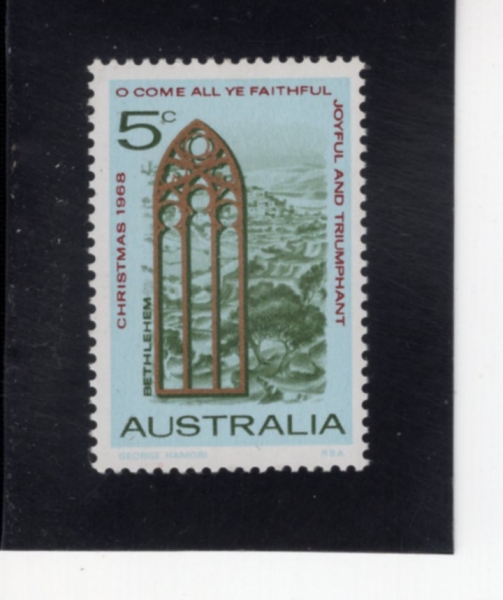 AUSTRALIA(����Ʈ���ϸ���)-#445-5c-VIEW OF BETHLEHEM AND CHURCH WINDOW(���鷹��, ��ȸ â��)-1968.10.23��