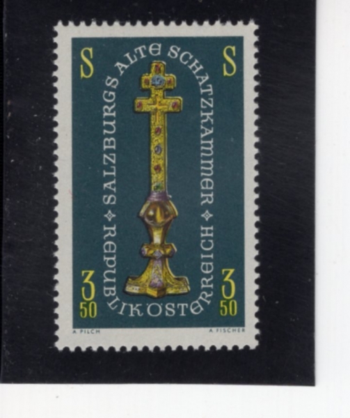 AUSTRIA(����Ʈ����)-#792-3.50s-MEDIEVAL GOLD CROSS(�߼� �ݽ���)-1967.6.9��