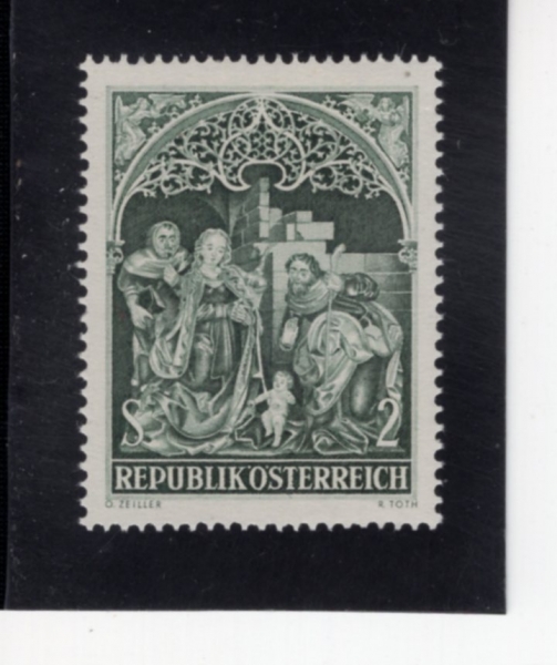 AUSTRIA(����Ʈ����)-#806-2s-NATIVITY FROM 15TH CENTURY ALTAR(15���� ������ ź��)-1967.11.27��