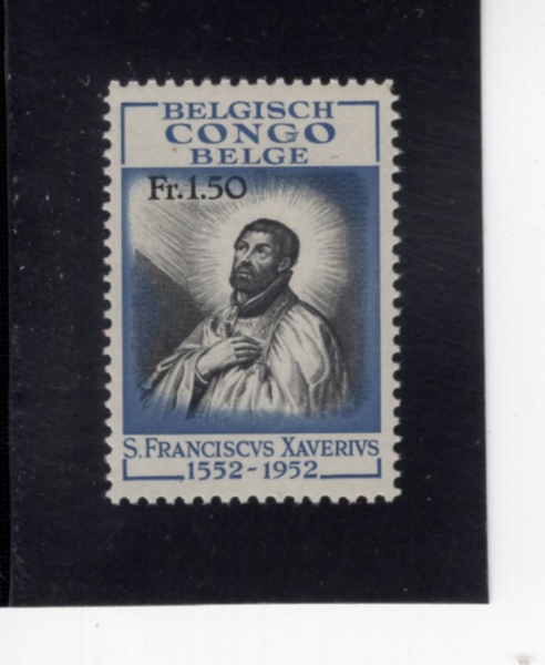 BELGIAN CONGO(���⿡�� ���)-#285-1.50fr-ST. FRANCIS XAVIER(�����ý� �ں񿡸�)-1953.1.5��