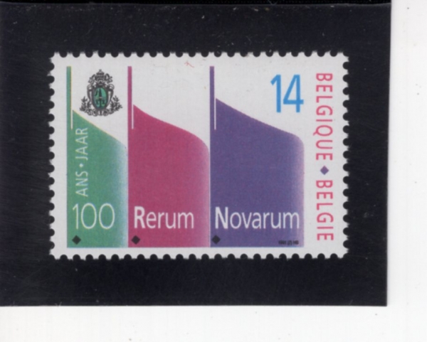 BELGIUM(���⿡)-#1401-14fr-RERUM NOVARUM ENCYCLICAL, CENT.(�ں��� �뵿�� �Ǹ��� �ǹ�)-1991.5.13��