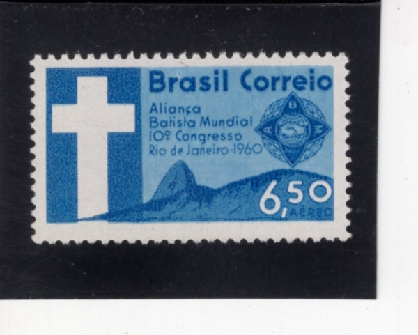 BRAZIL(�����)-#C100-6.50cr-CROSS, SUGARLOAF MOUNTAIN AND EMBLEM(���ڰ�, �������� ����ƾ)-1960.7.1��