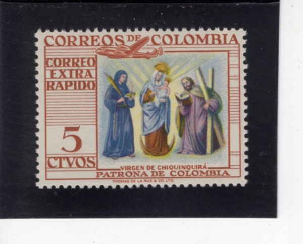 COLOMBIA(�ݷҺ��)-#C262-5c-VIRGIN OF CHIQUINQUIRA(ġŲŰ���� ���� ���� ����)-1954.12.4��