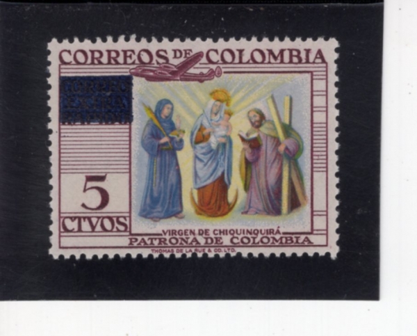 COLOMBIA(�ݷҺ��)-#C291-5c-VIRGIN OF CHIQUINQUIRA(ġŲŰ���� ���� ���� ����)-1957.3.23��