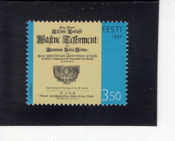 ESTONIA(������Ͼ�)-#330-3.50k-WASTNE TESTAMENT, ESTONIAN BIBLE TRANSLATION, 1686(�ٽ�Ʈ�� ����, �ո� �μ��)-1997.10.14��