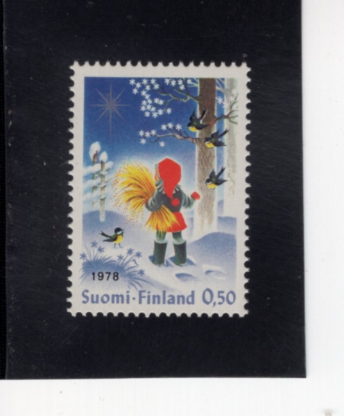 FINLAND(�ɶ���)-#613-50p-CHILD FEEDING BIRDS(�Ʊ� ������ �����ֱ�)-1978.10.23��