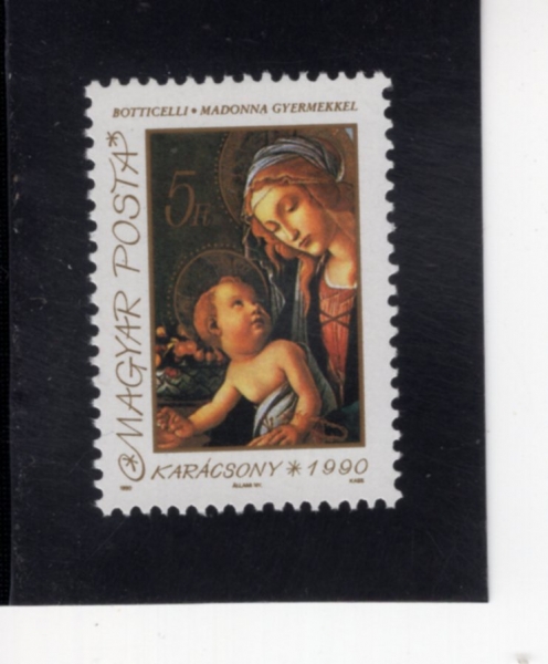 HUNGARY(�밡��)-#3276-5fo-MADONNA WITH CHILD BY BOTTICELLI(��Ƽÿ���� ����� �Ʊ� ����)-1990.12.14��