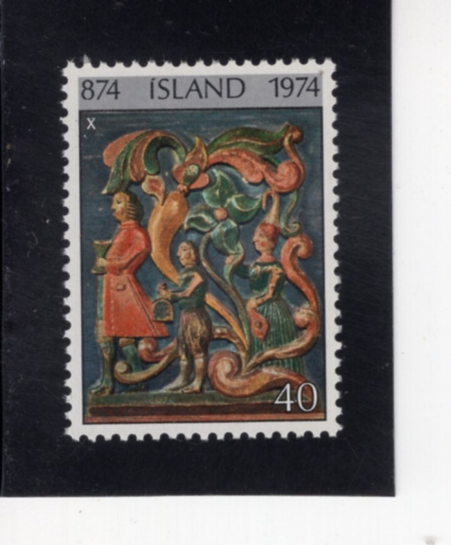 ICELAND(���̽�����)-#468-40k-WOOD CARVING, 18TH CENTURY(�� 18����)-1974.7.16��